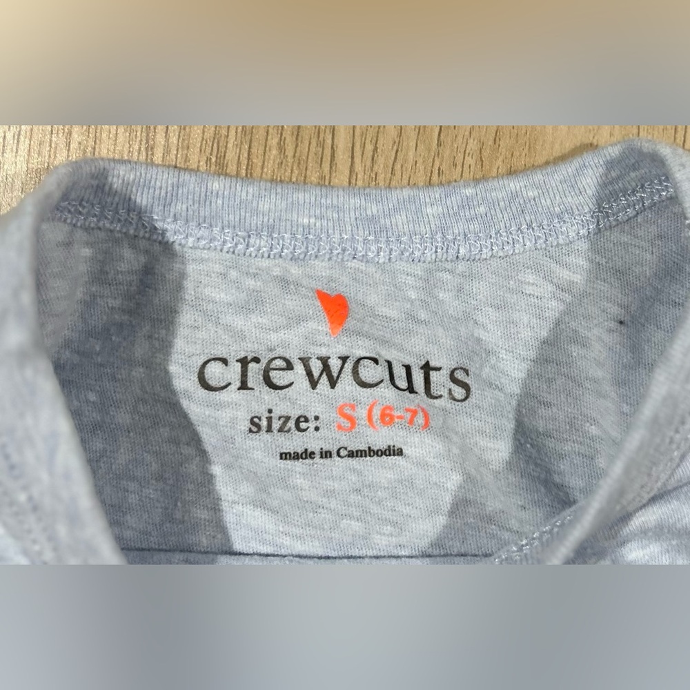 Crewcuts Gray Long Sleeve Tee with Blue and Brown Ski Design - Picture 2 of 2